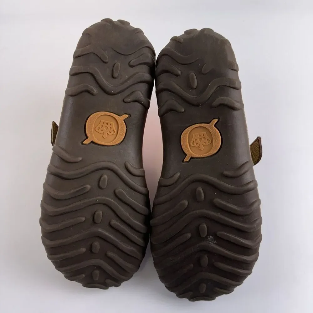 Born Judith‎ Sandal Brown Leather Slip On Cushioned Buckle Lug Sole Y2K Womens 8